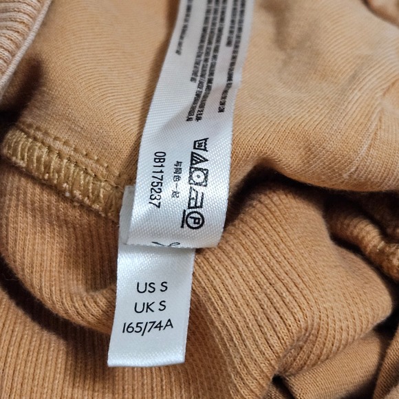 FreePeople Movement S Camel Wash Seam Leggings Ribbed Waist Athleisure Yoga Gym - Picture 4 of 10